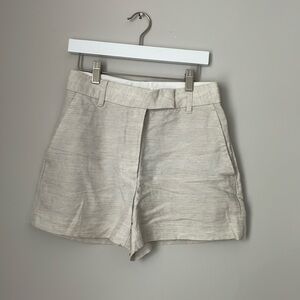 Aritzia beige linen shorts